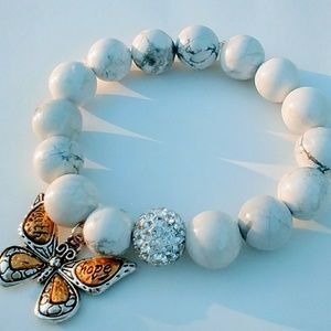 White Howlite Charm Bracelet